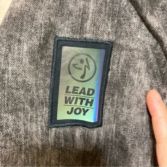 ZUMBA grey denim jacket Medium “Babe” “superstar” “warrior” “dreamer” NWT - Picture 6 of 12